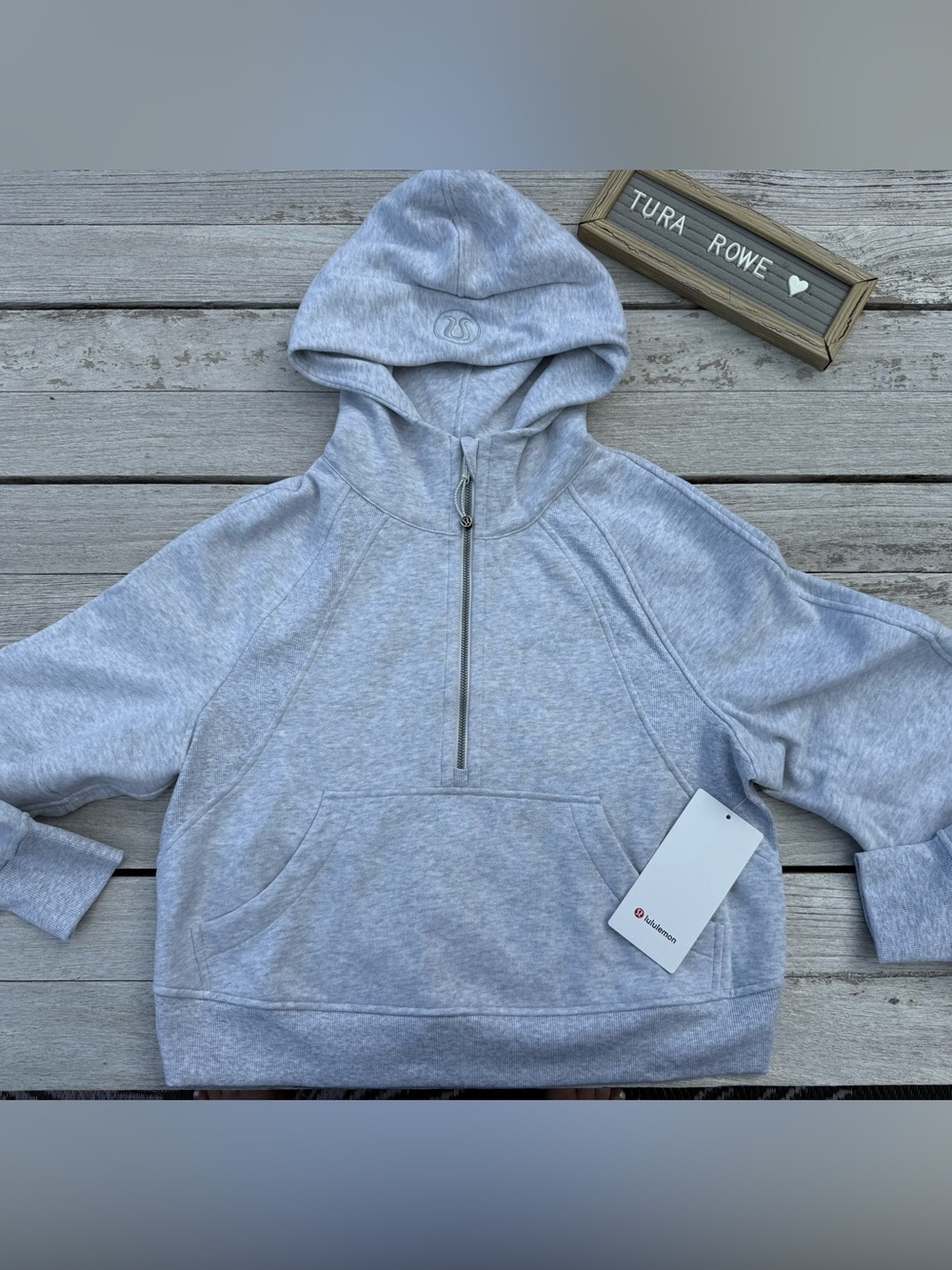 Lululemon Scuba Oversized Half-Zip Hoodie Heathered Light Grey XS/S NWT